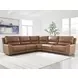 Silverbrooke Caramel Leather 5 Piece Modular Power Reclining Sectional with USB Charging