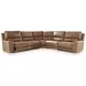 Silverbrooke Caramel Leather 5 Piece Modular Power Reclining Sectional with USB Charging