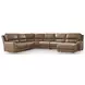 Silverbrooke Caramel Leather 6 Piece Modular Reclining Sectional with Chaise and USB Charging