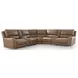 Silverbrooke Caramel Leather 7 Piece Modular Reclining Sectional with Storage Consoles and USB Charging
