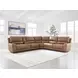 Silverbrooke Caramel Leather 6 Piece Modular Reclining Sectional with Storage Console and USB Charging