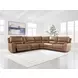 Silverbrooke Caramel Leather 6 Piece Modular Reclining Sectional with Storage Console and USB Charging