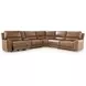 Silverbrooke Caramel Leather 6 Piece Modular Reclining Sectional with Storage Console and USB Charging