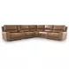 Silverbrooke Caramel Leather 6 Piece Modular Reclining Sectional with Storage Console and USB Charging