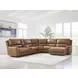 Silverbrooke Caramel Leather 6 Piece Modular Power Reclining Sectional with RAF Chaise and USB Charging