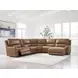 Silverbrooke Caramel Leather 6 Piece Modular Power Reclining Sectional with RAF Chaise and USB Charging