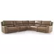 Silverbrooke Caramel Leather 6 Piece Modular Power Reclining Sectional with USB Charging