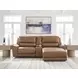Silverbrooke Caramel Leather 3 Piece Modular Power Reclining Sectional with RAF Chaise and USB Charging