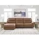 Silverbrooke Caramel Leather 3 Piece Modular Reclining Sectional with LAF Chaise with USB Charging