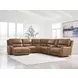 Silverbrooke Caramel Leather 6 Piece Modular Power Reclining Sectional with USB Charging and Storage Console