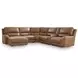 Silverbrooke Caramel Leather 6 Piece Modular Power Reclining Sectional with USB Charging and Storage Console
