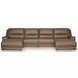Silverbrooke Caramel Leather 4 Piece Modular Power Reclining Sectional with Chaise and USB Charging