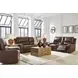 Silverbrooke Canyon Leather Zero Gravity Power Reclining Living Room Set with USB Charging