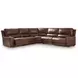 Silverbrooke Canyon Leather 5 Piece Modular Power Reclining Sectional with USB Charging