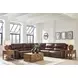 Silverbrooke Canyon Leather 5 Piece Modular Power Reclining Sectional with USB Charging