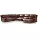 Silverbrooke Canyon Leather 6 Piece Modular Reclining Sectional with Chaise and USB Charging