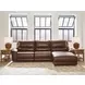 Silverbrooke Canyon Leather 3 Piece Modular Reclining Sectional with RAF Chaise and USB Charging