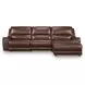 Silverbrooke Canyon Leather 3 Piece Modular Reclining Sectional with RAF Chaise and USB Charging