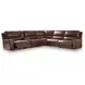 Silverbrooke Canyon Leather 6 Piece Modular Reclining Sectional with Storage Console and USB Charging