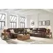 Silverbrooke Canyon Leather 6 Piece Modular Reclining Sectional with Storage Console and USB Charging