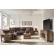 Silverbrooke Canyon Leather 6 Piece Modular Reclining Sectional with Storage Console and USB Charging