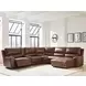 Silverbrooke Canyon Leather 6 Piece Modular Power Reclining Sectional with RAF Chaise and USB Charging