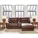 Silverbrooke Canyon Leather 3 Piece Modular Power Reclining Sectional with RAF Chaise and USB Charging