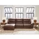 Silverbrooke Canyon Leather 3 Piece Modular Reclining Sectional with LAF Chaise and USB Charging