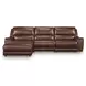 Silverbrooke Canyon Leather 3 Piece Modular Reclining Sectional with LAF Chaise and USB Charging