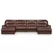 Silverbrooke Canyon Leather 4 Piece Modular Power Reclining Sectional with Chaise and USB Charging