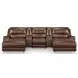Silverbrooke Canyon Leather 5 Piece Modular Power Reclining Sectional with Chaise and USB Charging