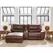Silverbrooke Canyon Leather 3 Piece Modular Power Reclining Sectional with LAF Chaise and USB Charging