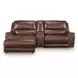 Silverbrooke Canyon Leather 3 Piece Modular Power Reclining Sectional with LAF Chaise and USB Charging