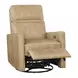 Mosaic Brown Leather Swivel Glider Power Recliner with USB Charging