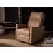Mosaic Brown Leather Swivel Glider Power Recliner with USB Charging