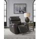 Beadel Smoke Leather Zero Gravity Power Recliner with USB Charging