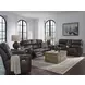 Beadel Smoke Leather 90" Zero Gravity Power Reclining Sofa with USB Charging and LED