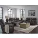 Beadel Smoke Leather 90" Zero Gravity Power Reclining Sofa with USB Charging and LED