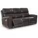 Beadel Smoke Leather 90" Zero Gravity Power Reclining Sofa with USB Charging and LED
