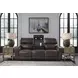 Beadel Smoke Leather 90" Zero Gravity Power Reclining Sofa with USB Charging and LED