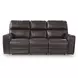 Beadel Smoke Leather 90" Zero Gravity Power Reclining Sofa with USB Charging and LED