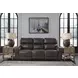 Beadel Smoke Leather 90" Zero Gravity Power Reclining Sofa with USB Charging and LED