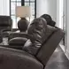 Beadel Smoke Leather 79" Zero Gravity Power Reclining Loveseat with USB Charging