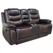 Nikko Brown Power Reclining 74" Console Loveseat Power Footrest