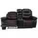 Nikko Brown Power Reclining 74" Console Loveseat Power Footrest