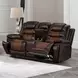 Nikko Brown Power Reclining 74" Console Loveseat Power Footrest