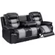 Nikko Black 84" Reclining Sofa with Nailhead Trim