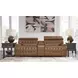 Temmpton Chocolate Leather Modular Console Loveseat