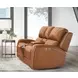 Belmont Lyric Caramel Leather 77" Zero Gravity Power Reclining Loveseat with Console and USB Charging