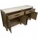 Plum Creek Sierra Brown and White 4 Door Marble Top Sideboard
